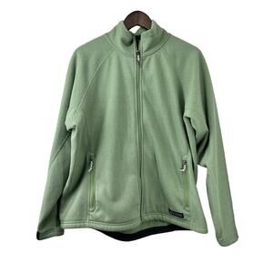REI Green Fleece Jacket Full Zip Ribbed Outdoors Winter Fall Women's Size XL